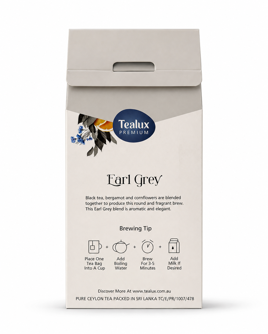 Tealux Earl Grey Pyramid Bags (50 Pack)