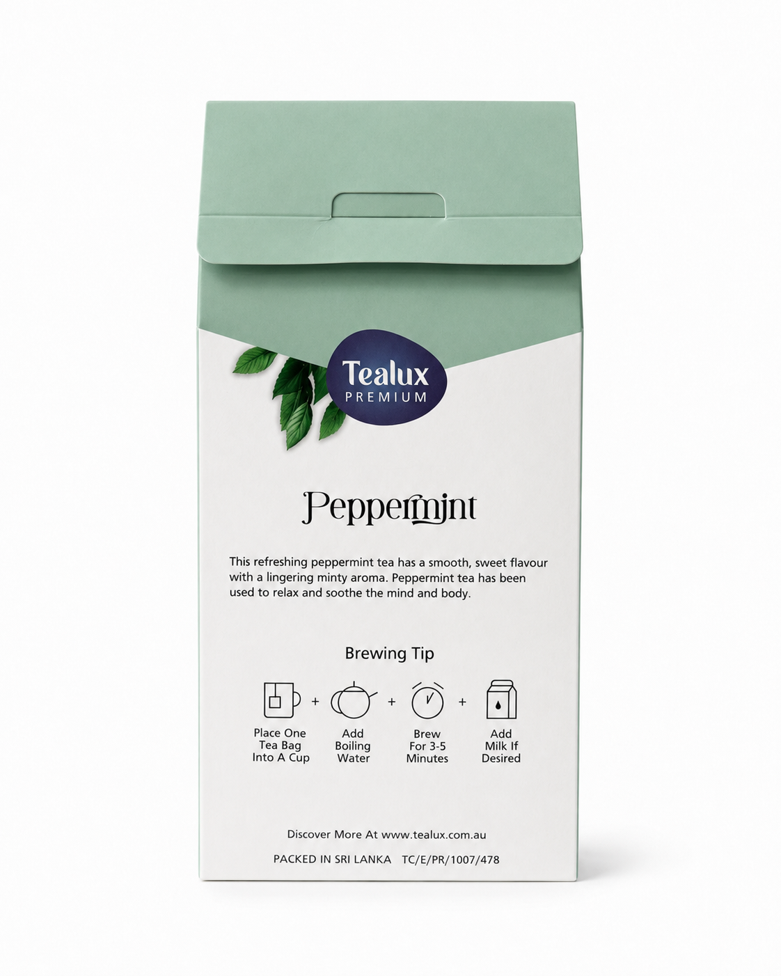 Tealux Peppermint Pyramid Bags (50 Pack)